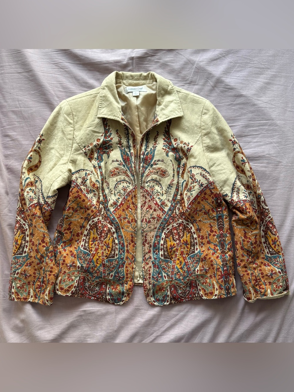 coldwater creek boho patterned jacket size L